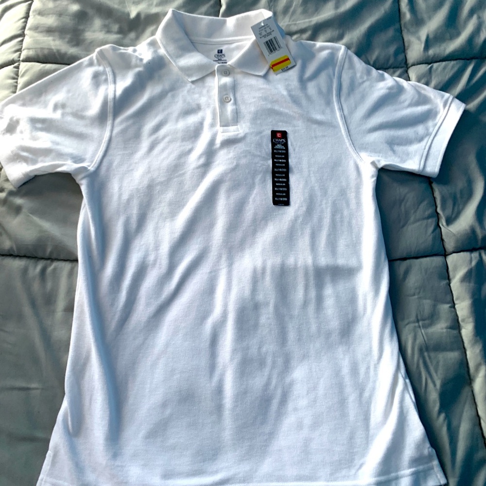 NWT Boys Chaps White Polo Size: XL (18/20)